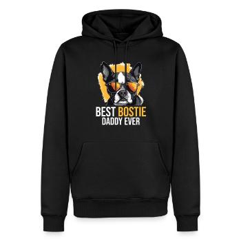Boston Terrier Bostie Dog Breed Pet - Sweat à capuche Premium bio Homme - noir - Devant - Nico (187cm)