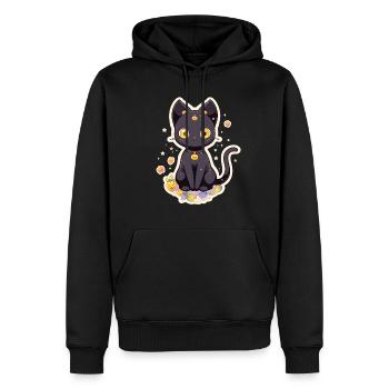 Anime Halloween Black Cat - Sweat à capuche Premium bio Homme - noir - Devant - Nico (187cm)