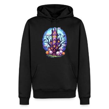 Maison hantée d’anime - Sweat à capuche Premium bio Homme - noir - Devant - Nico (187cm)