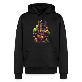 Anime Manga Maison hantée - Sweat à capuche Premium bio Homme - noir - Devant - Nico (187cm)