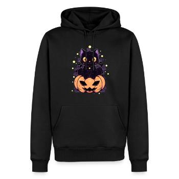 Katze Manga Halloween - Männer Premium Bio Hoodie - Schwarz - Vorne - Nico (187cm)