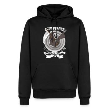 Funny Creepy Grim Reaper, Dead Man - Men’s Premium Organic Hoodie - black - Front - Nico (187cm)