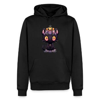 Schwarze Katze Anime Halloween - Männer Premium Bio Hoodie - Schwarz - Vorne - Nico (187cm)