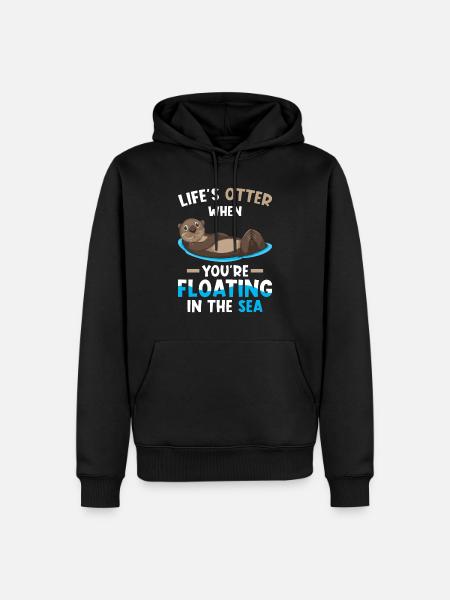 Seeotter Spruch Lustig Otter Geschenk - Männer Premium Bio Hoodie - Schwarz