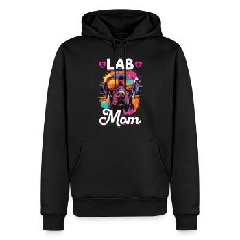Labrador Retriever Dog Breed Pet - Lab mom - Men’s Premium Organic Hoodie - black - Front - Nico (187cm)