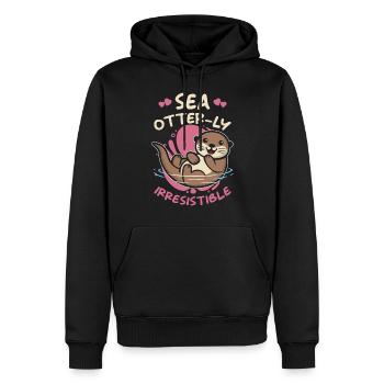 La loutre de mer dit un cadeau de loutre drôle - Sweat à capuche Premium bio Homme - noir - Devant - Nico (187cm)