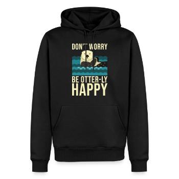 La loutre de mer dit un cadeau de loutre drôle - Sweat à capuche Premium bio Homme - noir - Devant - Nico (187cm)