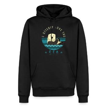 La loutre de mer dit un cadeau de loutre drôle - Sweat à capuche Premium bio Homme - noir - Devant - Nico (187cm)