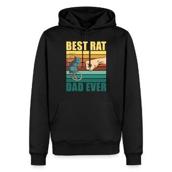 Rat Father Meilleur Rat Père de tous les temps - Sweat à capuche Premium bio Homme - noir - Devant - Nico (187cm)
