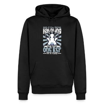 Bodybuilding Powerlifting Gewichtheben Fitness - Männer Premium Bio Hoodie - Schwarz - Vorne - Nico (187cm)