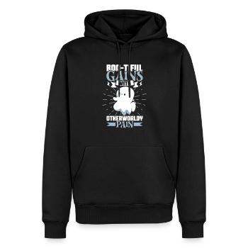 Bodybuilding Powerlifting Gewichtheben Fitness - Männer Premium Bio Hoodie - Schwarz - Vorne - Nico (187cm)