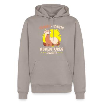 Frettchen Geschenk für Frettchen Besitzer - Männer Premium Bio Hoodie - Taupe - Vorne - Nico (187cm)