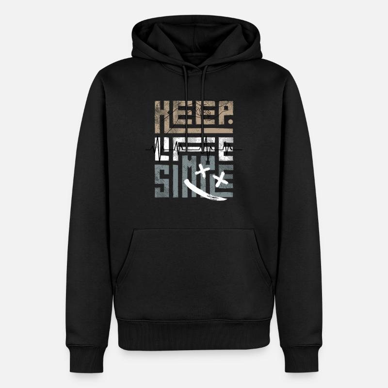 Keep Life Simple - Männer Premium Bio Hoodie - Schwarz