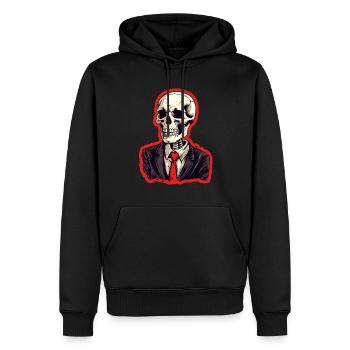 Costume d’Halloween squelette - Sweat à capuche Premium bio Homme - noir - Devant - Nico (187cm)