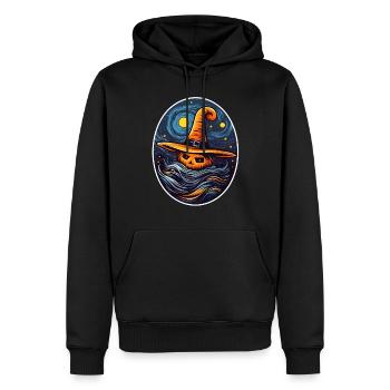 Peinture d’Halloween à la citrouille - Sweat à capuche Premium bio Homme - noir - Devant - Nico (187cm)
