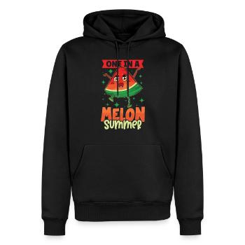 Pastèque Funny Fruit Drôle de dicton - Sweat à capuche Premium bio Homme - noir - Devant - Nico (187cm)