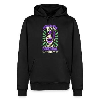 Huiles essentielles pour l’horreur d’Halloween. Essentiel - Sweat à capuche Premium bio Homme - noir - Devant - Nico (187cm)