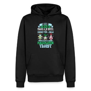 Huiles essentielles pour l’horreur d’Halloween. Essentiel - Sweat à capuche Premium bio Homme - noir - Devant - Nico (187cm)