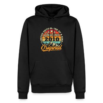 Cadeau D'anniversaire Vintage 2010 - Sweat à capuche Premium bio Homme - noir - Devant - Nico (187cm)