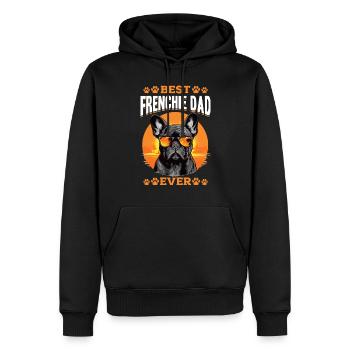 Race de chien bouledogue français Meilleur papa Frenchie de tous les temps - Sweat à capuche Premium bio Homme - noir - Devant - Nico (187cm)