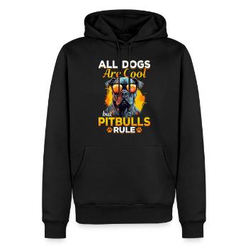 Pittie Dog - All Dogs Are Cool But Pitbulls Rule - Männer Premium Bio Hoodie - Schwarz - Vorne - Nico (187cm)