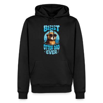 Otter Animal Kids & Adult - Best Otter Dad ever - Men’s Premium Organic Hoodie - black - Front - Nico (187cm)