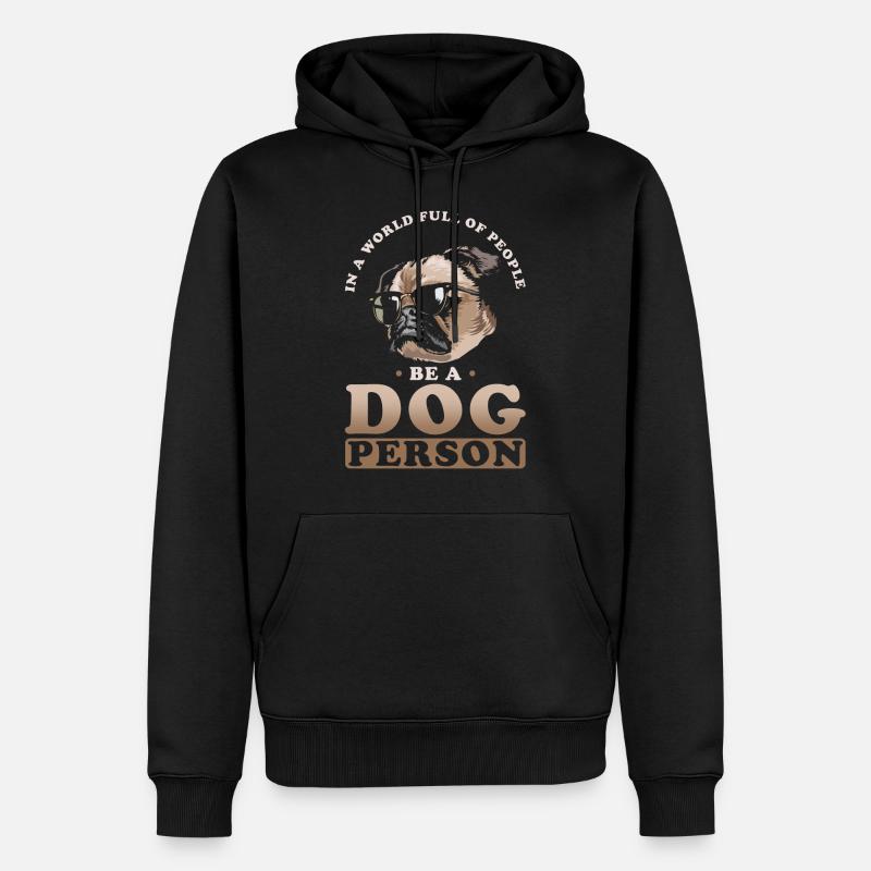 Hundemensch Hund Niedlich - Männer Premium Bio Hoodie - Schwarz
