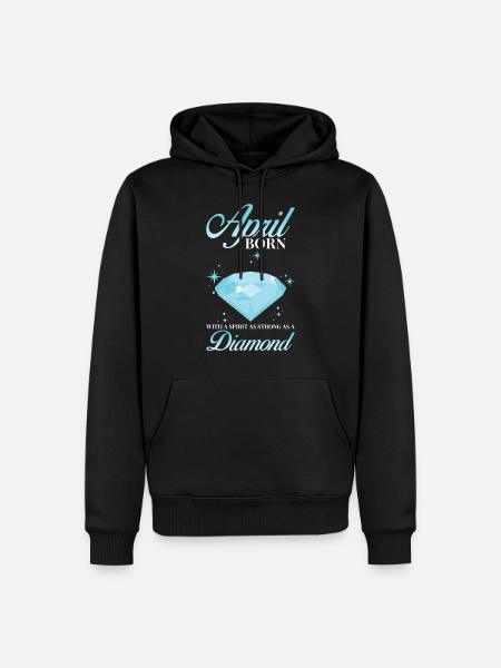 Birthstone April Diamond - Men’s Premium Organic Hoodie - black