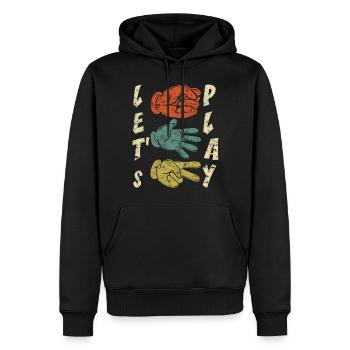 Ciseaux Pierre Papier Jeu de Main Jouons - Sweat à capuche Premium bio Homme - noir - Devant - Nico (187cm)
