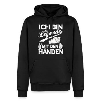 Scissors Stone Paper Legend Design - Sweat à capuche Premium bio Homme - noir - Devant - Nico (187cm)