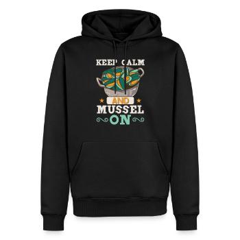 Miesmuscheln Meeresfrüchte Schalentiere - Männer Premium Bio Hoodie - Schwarz - Vorne - Nico (187cm)