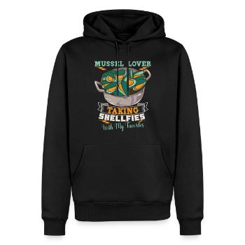 Miesmuscheln Meeresfrüchte Schalentiere - Männer Premium Bio Hoodie - Schwarz - Vorne - Nico (187cm)