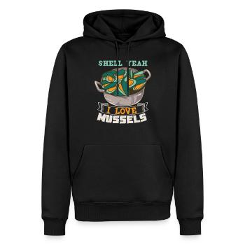 Miesmuscheln Meeresfrüchte Schalentiere - Männer Premium Bio Hoodie - Schwarz - Vorne - Nico (187cm)