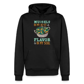 Miesmuscheln Meeresfrüchte Schalentiere - Männer Premium Bio Hoodie - Schwarz - Vorne - Nico (187cm)