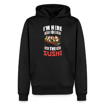 Sushi Cuisine japonaise Japon - Sweat à capuche Premium bio Homme - noir - Devant - Nico (187cm)