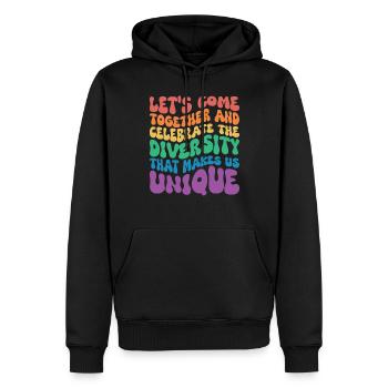 Come Together and elebrate Diversity LGBTQ - Men’s Premium Organic Hoodie - black - Front - Nico (187cm)