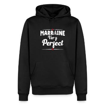 Marraine very perfect - Sweat à capuche Premium bio Homme - noir - Devant - Nico (187cm)
