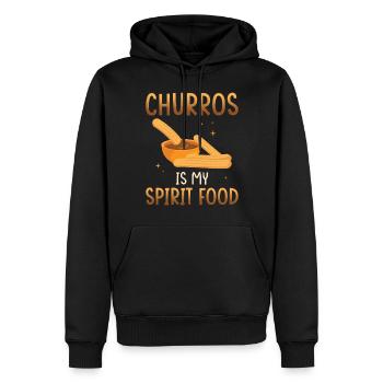 Les churros sont mon plat préféré - Sweat à capuche Premium bio Homme - noir - Devant - Nico (187cm)