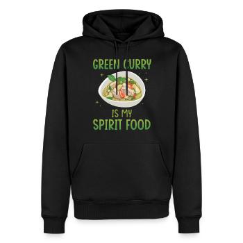 Grünes Curry ist meine Leibspeise - Männer Premium Bio Hoodie - Schwarz - Vorne - Nico (187cm)