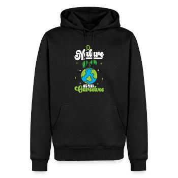 Changement climatique Environnement Jour de la Terre Planète - Sweat à capuche Premium bio Homme - noir - Devant - Nico (187cm)