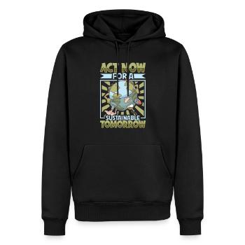 Changement climatique Environnement Jour de la Terre Planète - Sweat à capuche Premium bio Homme - noir - Devant - Nico (187cm)