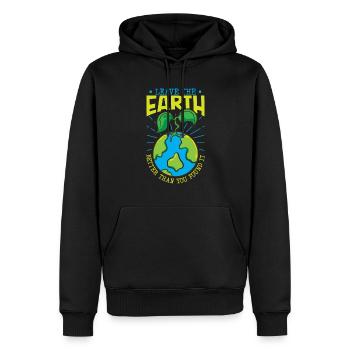 Changement climatique Environnement Jour de la Terre Planète - Sweat à capuche Premium bio Homme - noir - Devant - Nico (187cm)