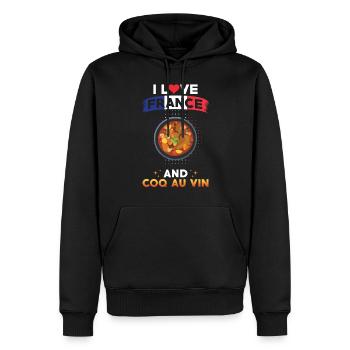 Coq Au Vin Frankreich Französische Küche - Männer Premium Bio Hoodie - Schwarz - Vorne - Nico (187cm)