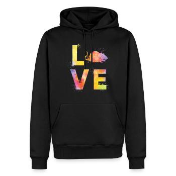 Ratten liebe - Männer Premium Bio Hoodie - Schwarz - Vorne - Nico (187cm)