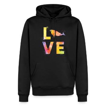 Wal liebe - Männer Premium Bio Hoodie - Schwarz - Vorne - Nico (187cm)