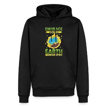 Changement climatique Environnement Jour de la Terre Planète - Sweat à capuche Premium bio Homme - noir - Devant - Nico (187cm)