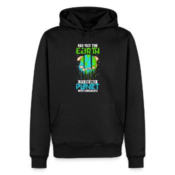 Changement climatique Environnement Jour de la Terre Planète - Sweat à capuche Premium bio Homme - noir - Devant - Nico (187cm)