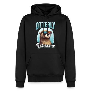 Otter Animal Kids & Adult - Otterly Awesome - Männer Premium Bio Hoodie - Schwarz - Vorne - Nico (187cm)
