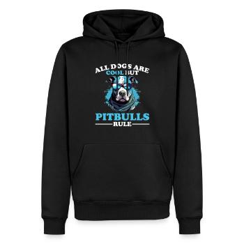 Pittie Pet Tous les chiens sont cool, mais les pitbulls règnent - Sweat à capuche Premium bio Homme - noir - Devant - Nico (187cm)