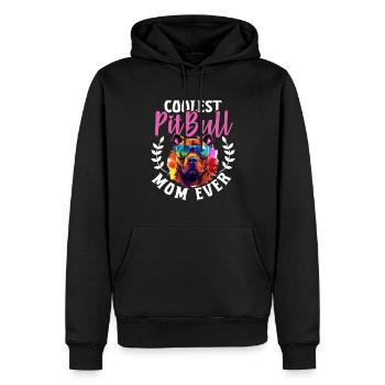 Pittie Dog Breed Pet - Coolest Pitbull Mom Ever - Männer Premium Bio Hoodie - Schwarz - Vorne - Nico (187cm)